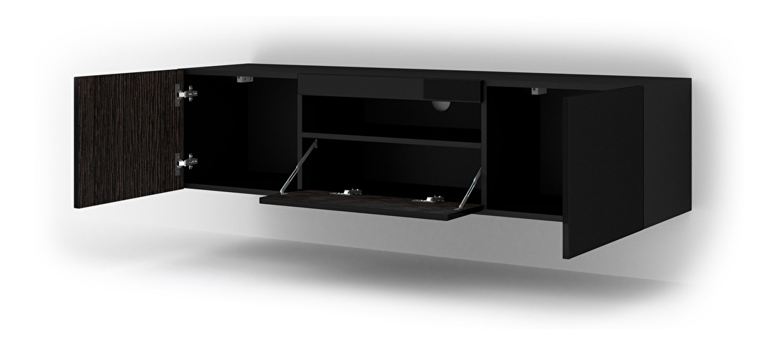 TV stolek/skříňka Aurinko 150 (lesklá černá)