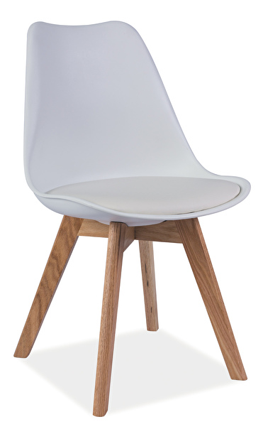 Jídelní židle Aste (bílá + dub)