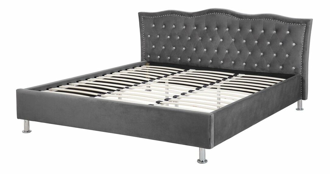 Manželská postel 180 cm MATH (s roštem) (tmavě šedá)