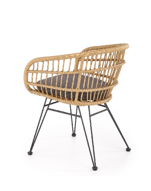 Jídelní židle Kimmi (přírodní + šedá + černá)