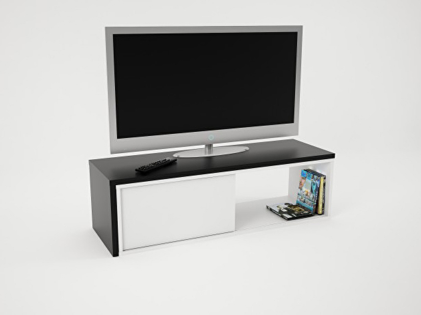 TV stolek/skříňka Rodas (bíla + černá)