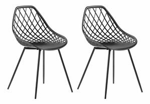 Set 2 ks. jídelních židlí CANOR (černá)
