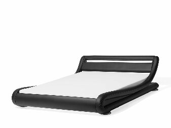Manželská postel 160 cm AVENUE (s roštem a LED osvětlením) (černá)