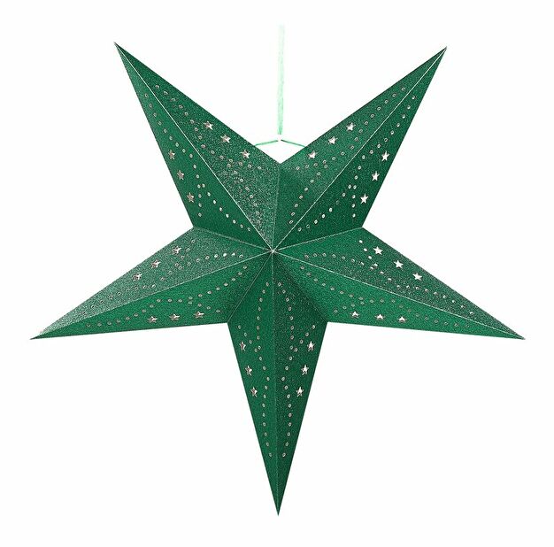 Set 2 ks závěsných hvězd 60 cm Monti (zelená třpytivá)