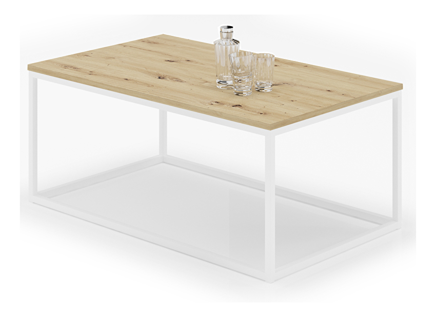 Konferenční stolek Namira (bílá + dub artisan)