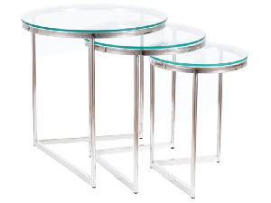 Konferenční stolek Tia (sklo + chromová)