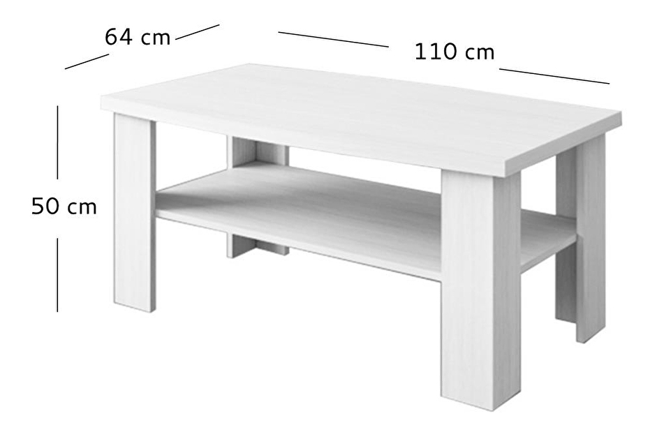 Konferenční stolek ORONTES (krémová + dub ancona)