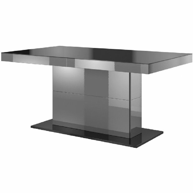 Jídelní stůl Hayle Typ 81 (pro 6 až 8 osob) (šedá + šedý vysoký lesk)