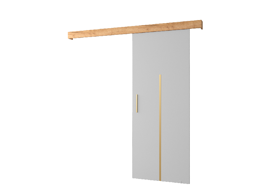 Posuvné dveře 90 cm Sharlene X (bílá matná + craft zlatý + zlatá)