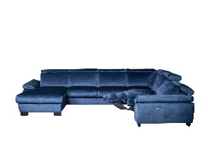 Rohová sedačka ve tvaru U BRW Timo (tmavě modrá) (P)