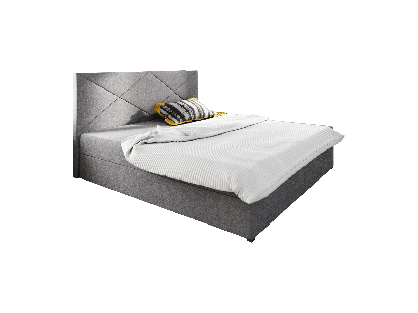 Manželská postel Boxspring 160 cm Fade 4 (šedá) (s matrací a úložným prostorem)