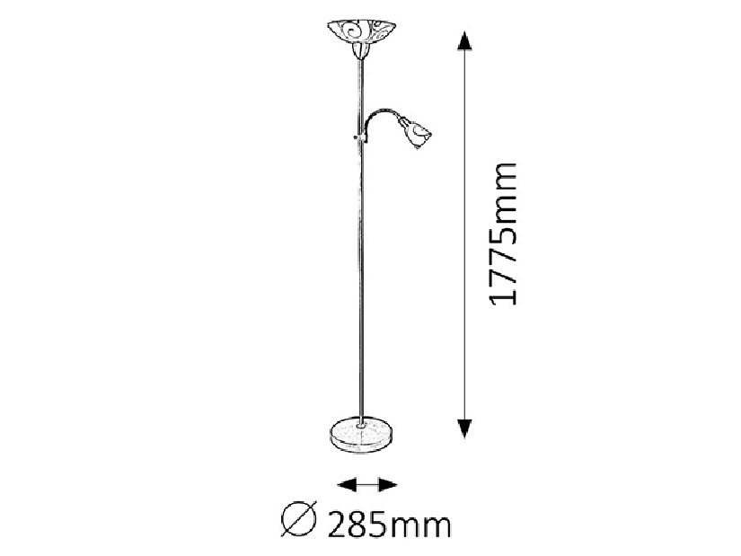 Stojanová lampa Harmony Lux 4091 (saténová chromová + bílý vzor)