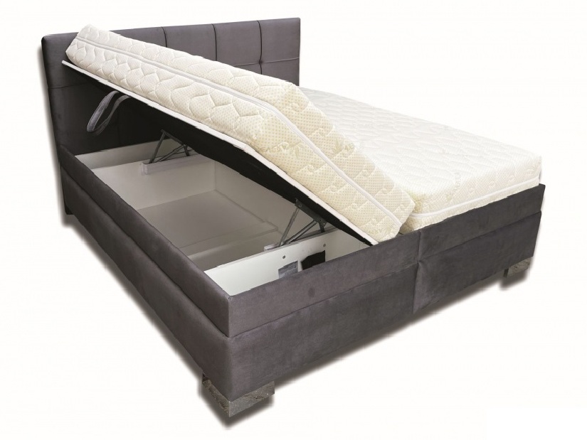 Manželská postel 180 cm Elissa (tmavě šedá) (bez matrace) (s roštem dřevěným laťkovým)