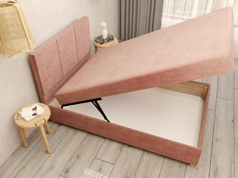  Jednolůžková postel 120 cm Picasso II (růžová) (s úl. prostorem a matrací)