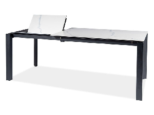 Rozkládací jídelní stůl 120-180 cm Marissa (bílá + černá) (pro 4 až 8 osob)