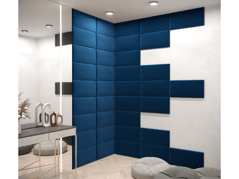 Čalouněný panel Cubic 60x30 cm (tmavě modrá)