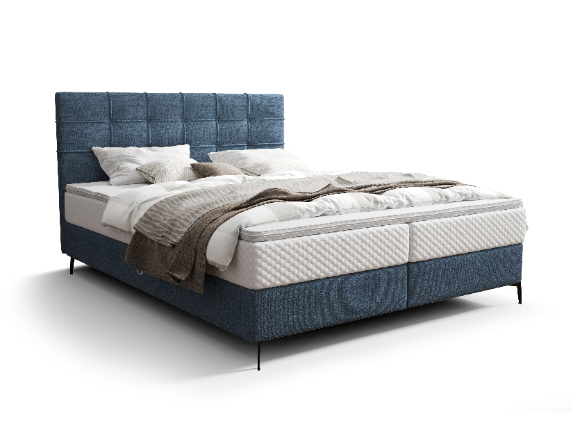 Jednolůžková postel 120 cm Infernus Comfort (modrá) (s roštem, s úl. prostorem)