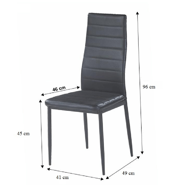 Set 2ks jídelních židlí Coleta nova (černá ekokůže)