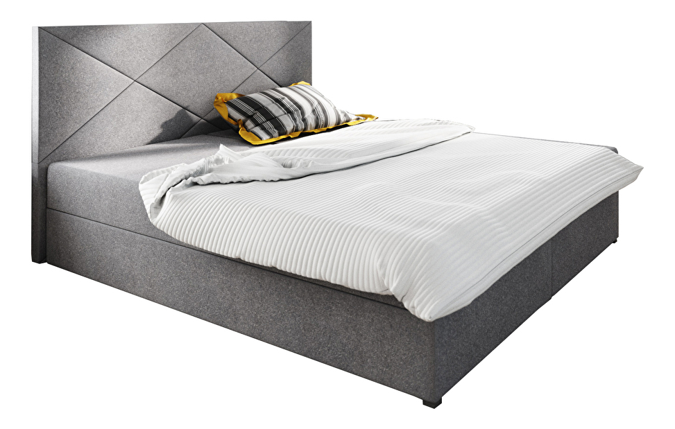 Manželská postel Boxspring 180 cm Fade 4 Comfort (šedá) (s matrací a úložným prostorem)