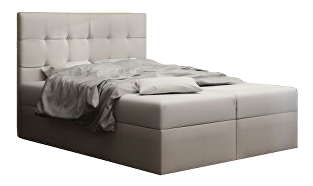 Manželská postel Boxspring 160 cm Duel 2 Comfort (béžová) (s matrací a úložným prostorem)