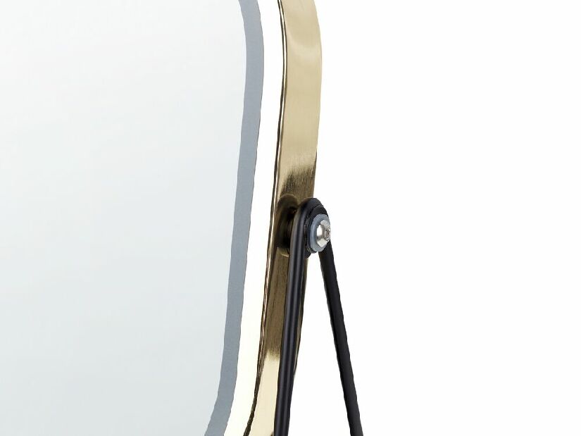 Kosmetické zrcadlo Dinora (zlatá) (s LED osvětlením)