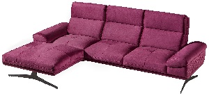 Rohová sedačka Gaylene (tmavě růžová) (L)