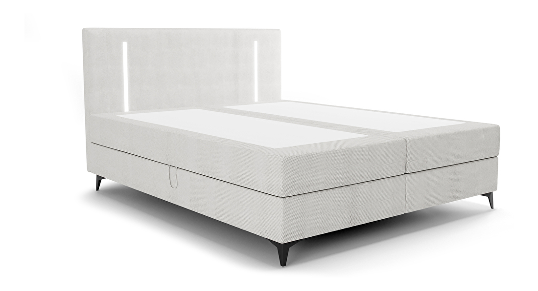 Jednolůžková postel 120 cm Ortega Comfort (šedá) (s roštem a matrací, s úl. prostorem) (s LED osvětlením)