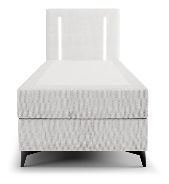 Jednolůžková postel 90 cm Ortega Comfort (šedá) (s roštem a matrací, s úl. prostorem) (s LED osvětlením)