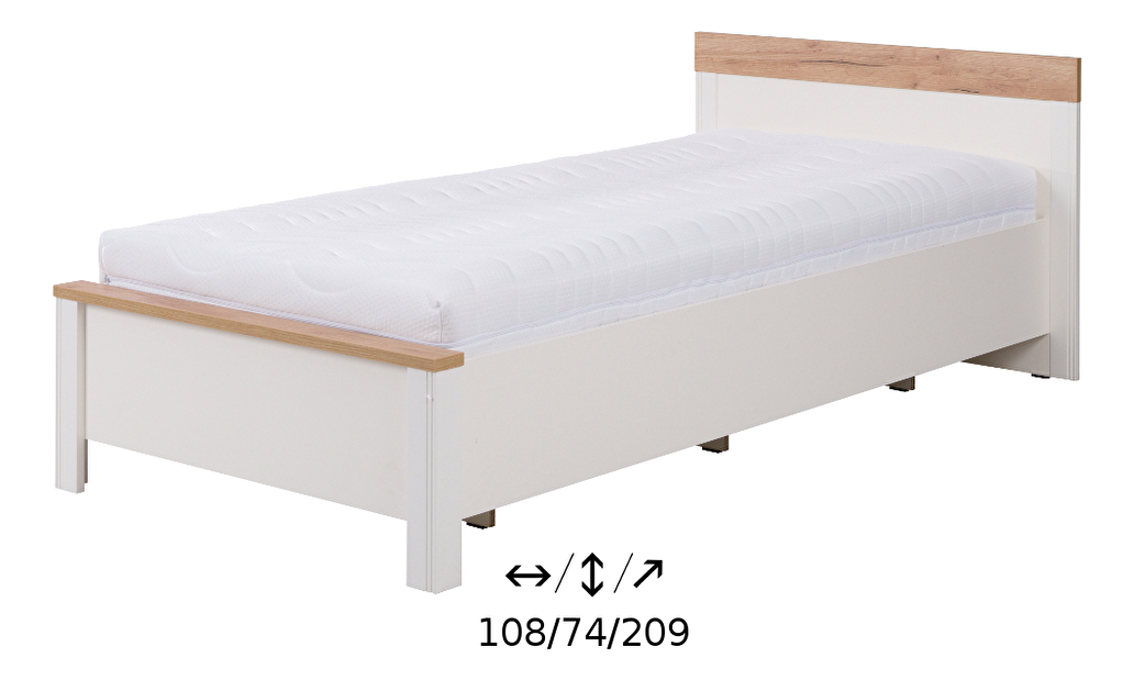 Jednolůžková postel 90 cm Berkeley B19 (s roštem)