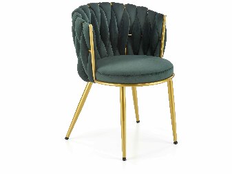 Jídelní židle  Kesy (tmavě zelená + zlatá)