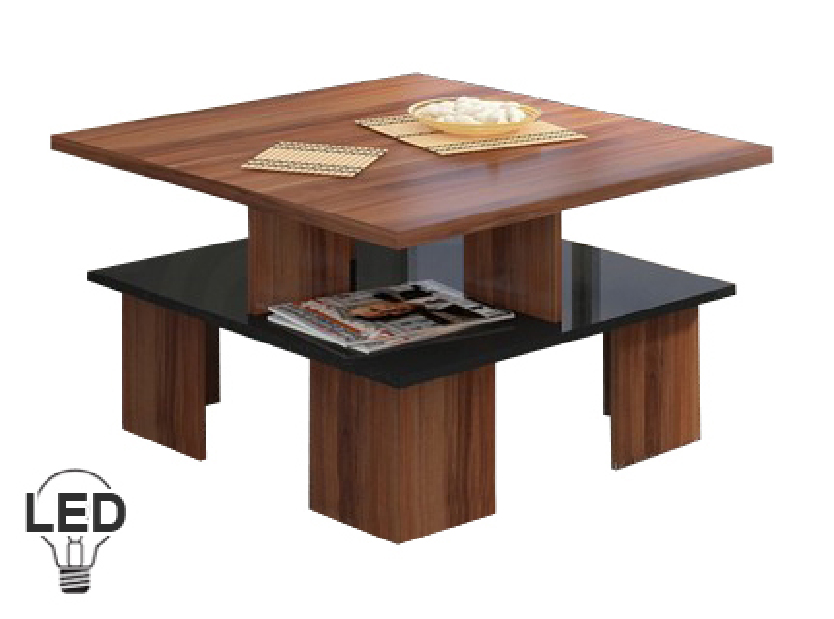 Konferenční stolek Sudbury 1 (švestka + lesk černý)