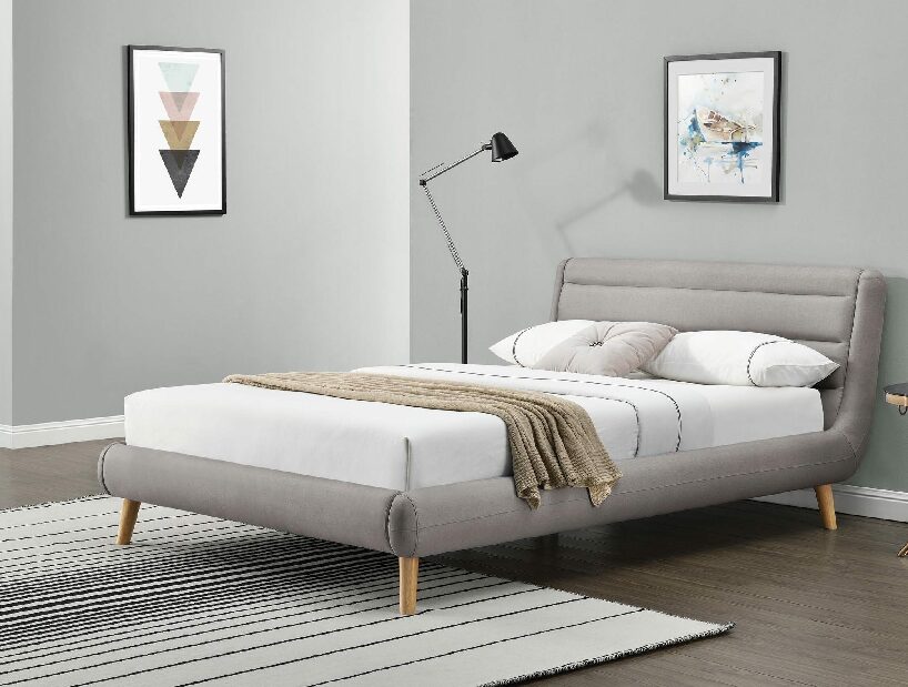 Manželská postel 160 cm Elanda (béžová) (s roštem)