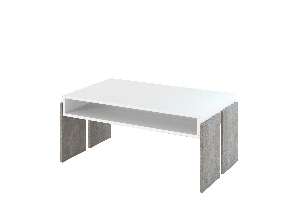 Konferenční stolek Ramea (bílá + kámen)