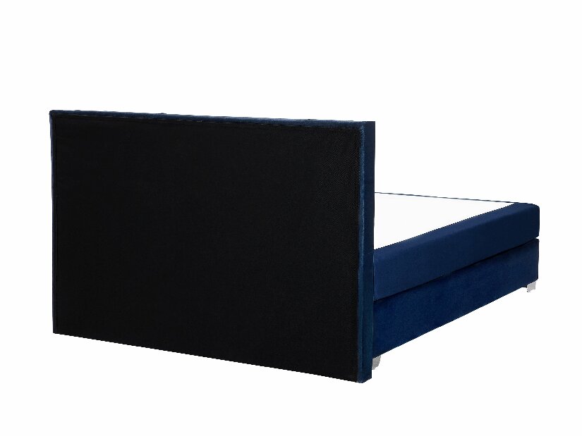 Manželská postel Boxspring 180 cm DUKE (s roštem a matrací) (modrá)
