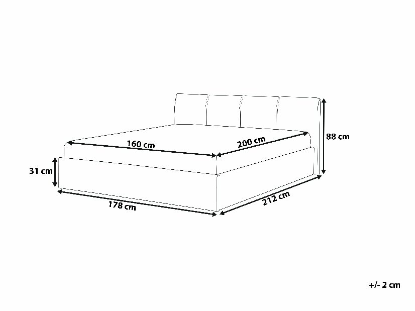 Manželská postel 160 cm ORBIT (s roštem a úl. prostorem) (béžová)