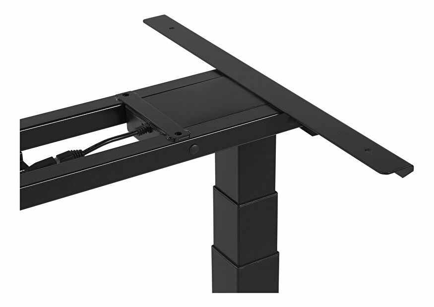 Psací stůl DEsIRA II (160x72 cm) (tmavě hnědá + černá) (el. nastavitelný)