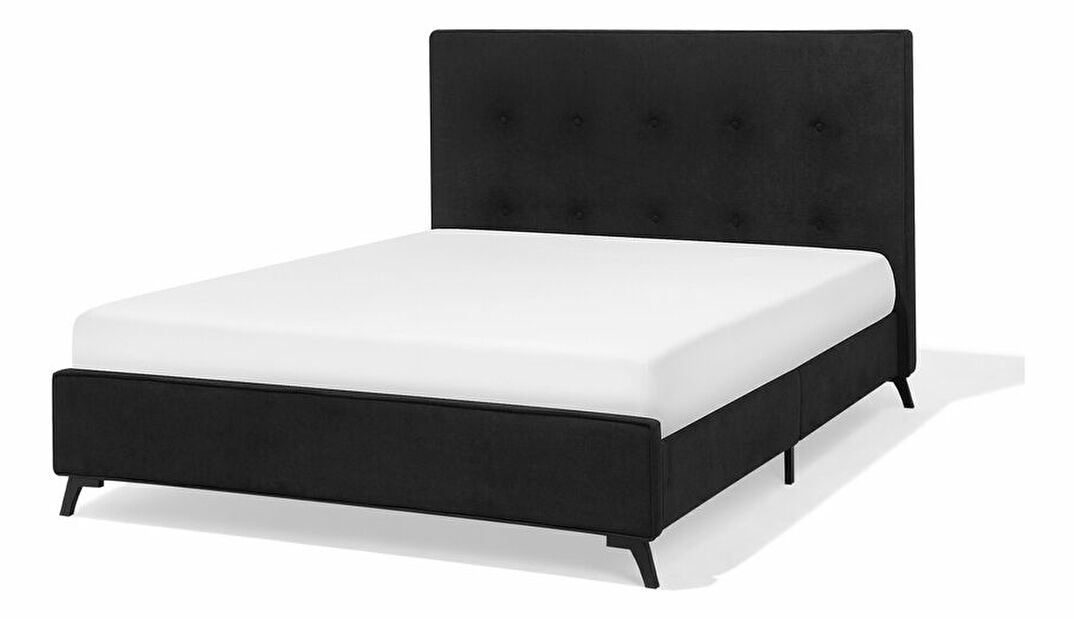 Manželská postel 140 cm AMBRE (s roštem) (černá)