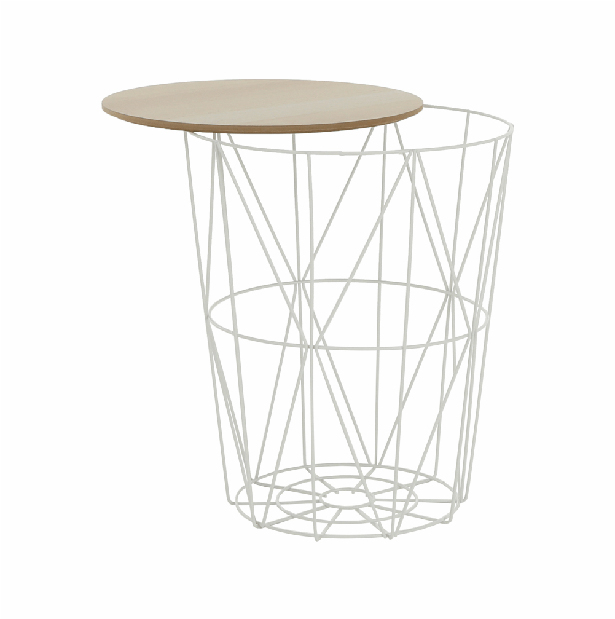 Příruční stolek Nanko typ 3 (přírodní + bílá) *výprodej