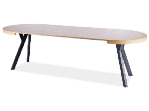 Rozkládací jídelní stůl 100-250 cm Daphne (dub + černá) (pro 4 až 8 osob)