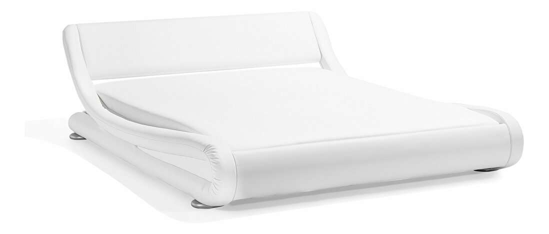 Manželská postel 160 cm AVENUE (s vodní matrací) (bílá)