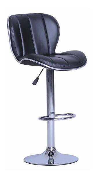 Barová židle Kiks (ekokůže černá + chrom)