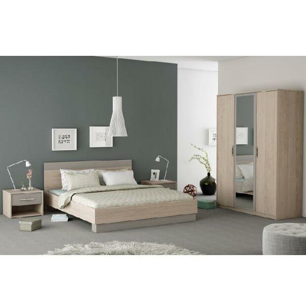Manželská postel 160 cm Bihop (dub arizona + šedá) *výprodej