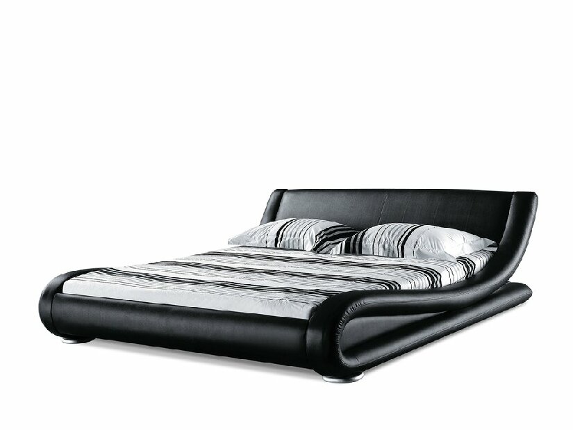 Manželská postel 160 cm AVENUE (s roštem) (černá)