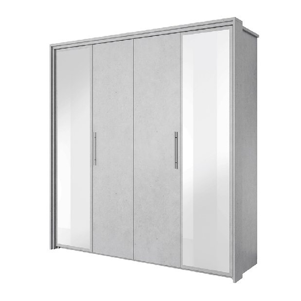 Šatní skříň Atalen 4D (šedý beton)