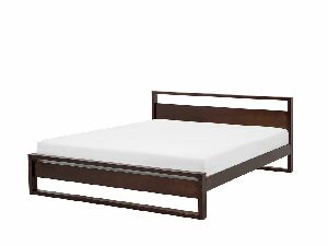 Manželská postel 160 cm GIACOMO (s roštem) (tmavé dřevo)