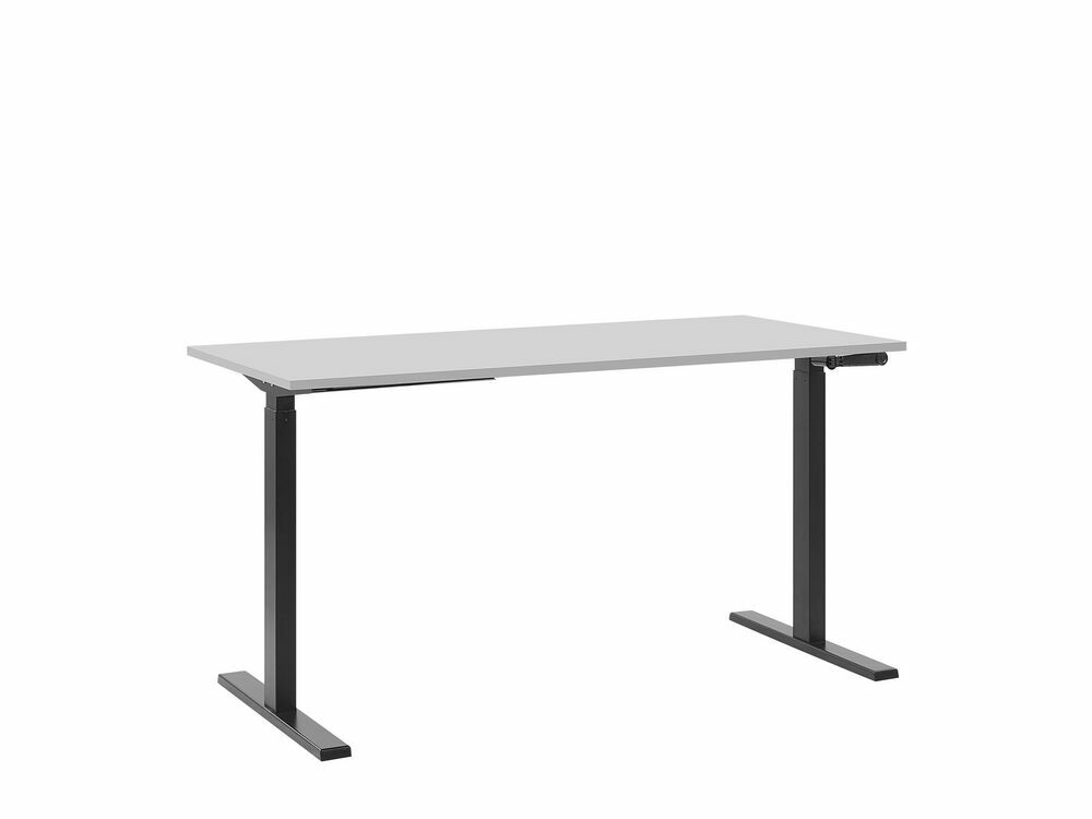 Psací stůl DESIRE II (130x72 cm) (šedá + černá) (manuálně nastavitelný)