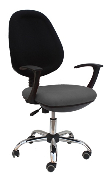 Kancelářská židle Boban 802 šedá + černá (s područkami)