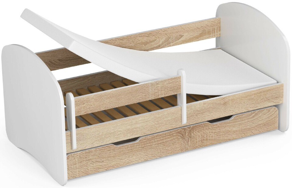 Dětská postel Pranshi (dub sonoma) (s matrací)