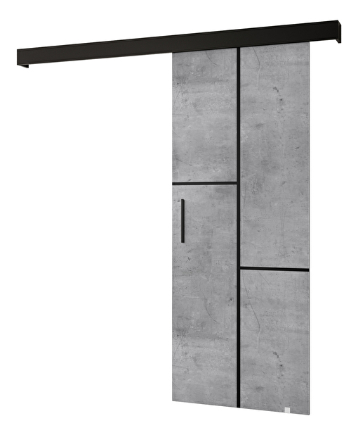 Posuvné dveře 90 cm Sharlene VII (beton + černá matná + černá)