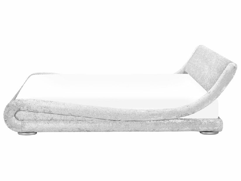 Manželská vodní postel 180 cm Anais (sametová stříbrná) (s roštem a matrací)